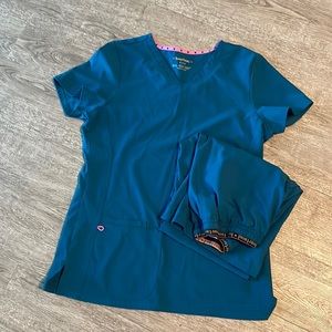 Caribbean blue heartsoul scrubs.